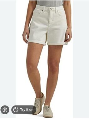 Lee women's ultra lux high rise cuffed a line denim short